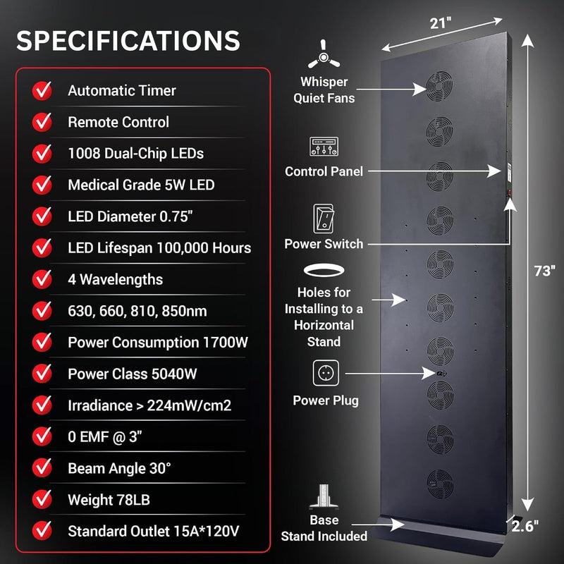 Full-Body Dual-Chip Clinical-Grade Red Light Therapy Panel (SAK63480)
