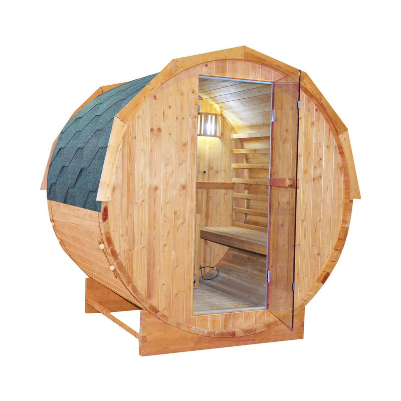Thermora Ignite Large Premium American White Oak Outdoor Wooden Barrel Sauna With 4.5KW Sauna Heater
