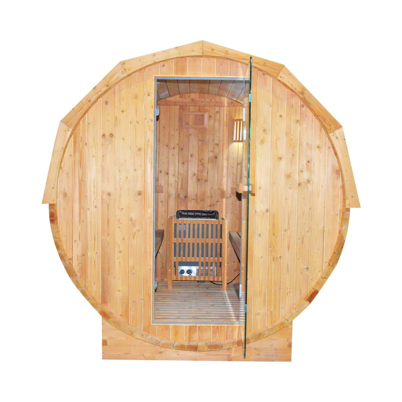 Thermora Ignite Large Premium American White Oak Outdoor Wooden Barrel Sauna With 4.5KW Sauna Heater
