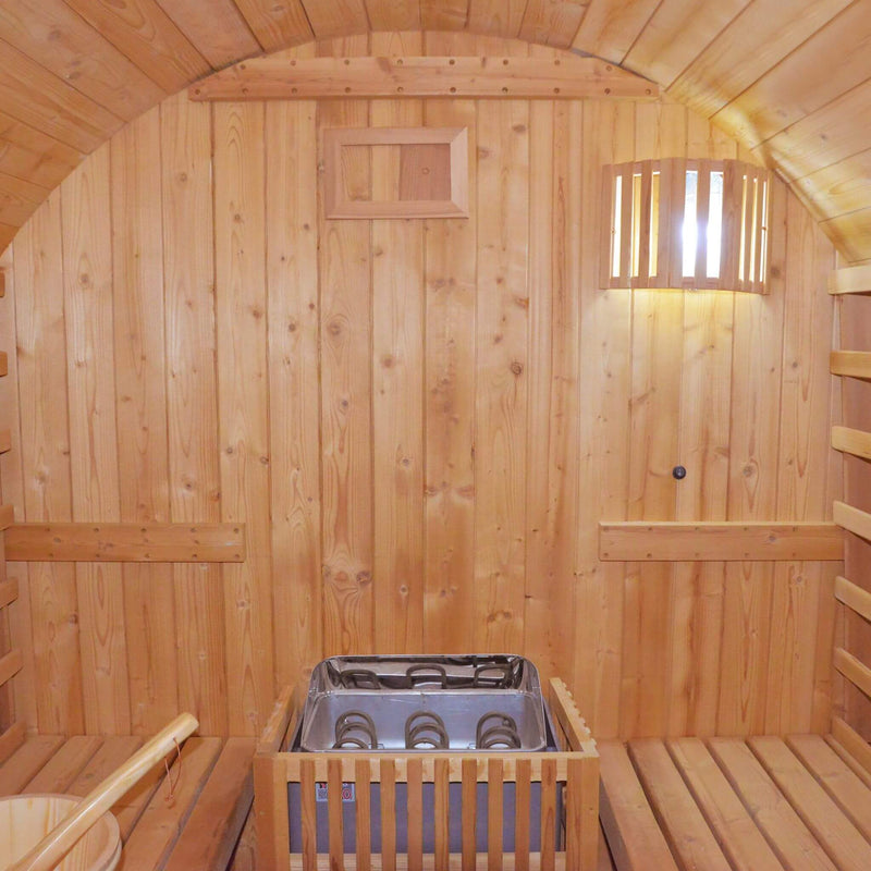 Thermora Ignite Large Premium American White Oak Outdoor Wooden Barrel Sauna With 4.5KW Sauna Heater