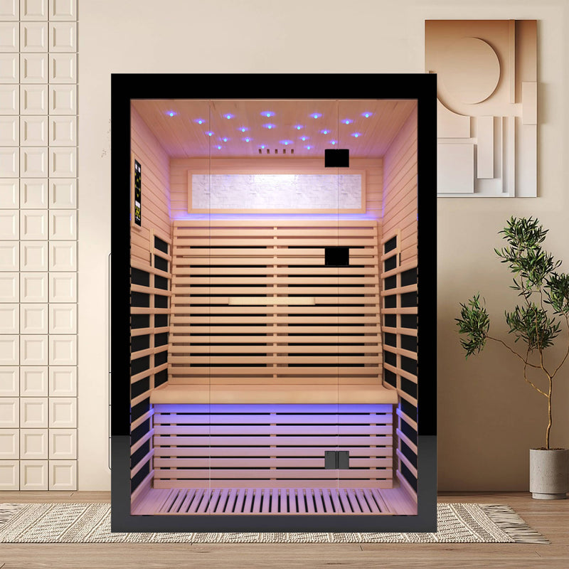 Thermora Flux Luxury 2-Person Canadian Hemlock Wood Far Infrared Home Sauna