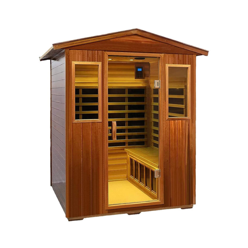 Thermoa Valois Premium 4-Person 2050W Luxury Low EMF Outdoor FAR Infrared Home Sauna With Bluetooth Audio