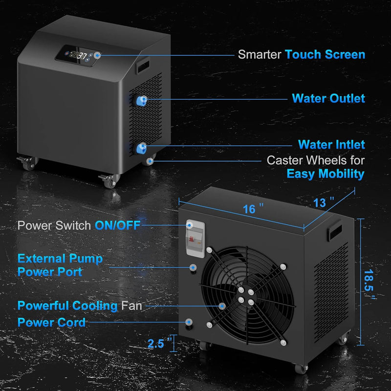 FCP Premium XL 120 Gal Cold Plunge Tub With 1HP Chiller, Filter, And Pump