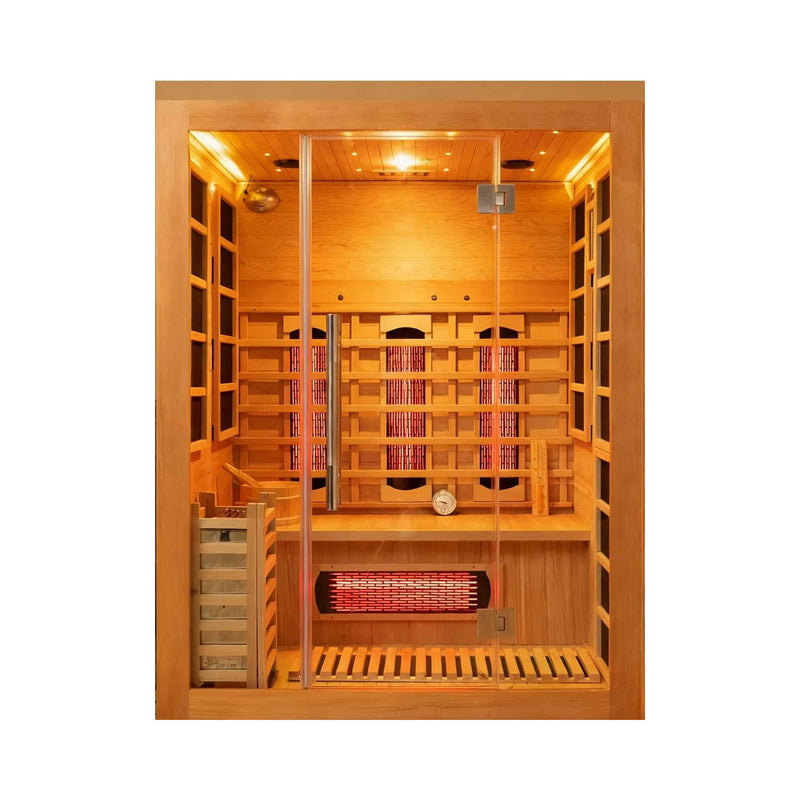Rövia Aurora 3-Person Indoor Hybrid Sauna Room With Infrared And 4.5KW Steam Heater