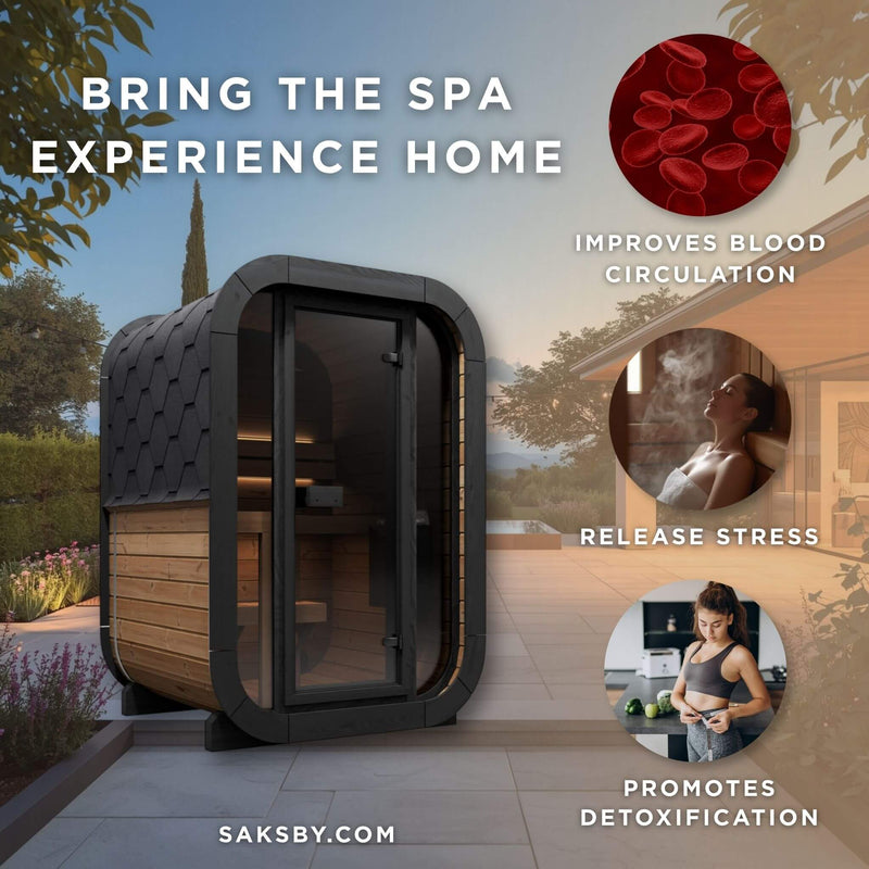 SaunaLife Model CL3G Cube-Series Outdoor 2-Person Home Sauna Kit