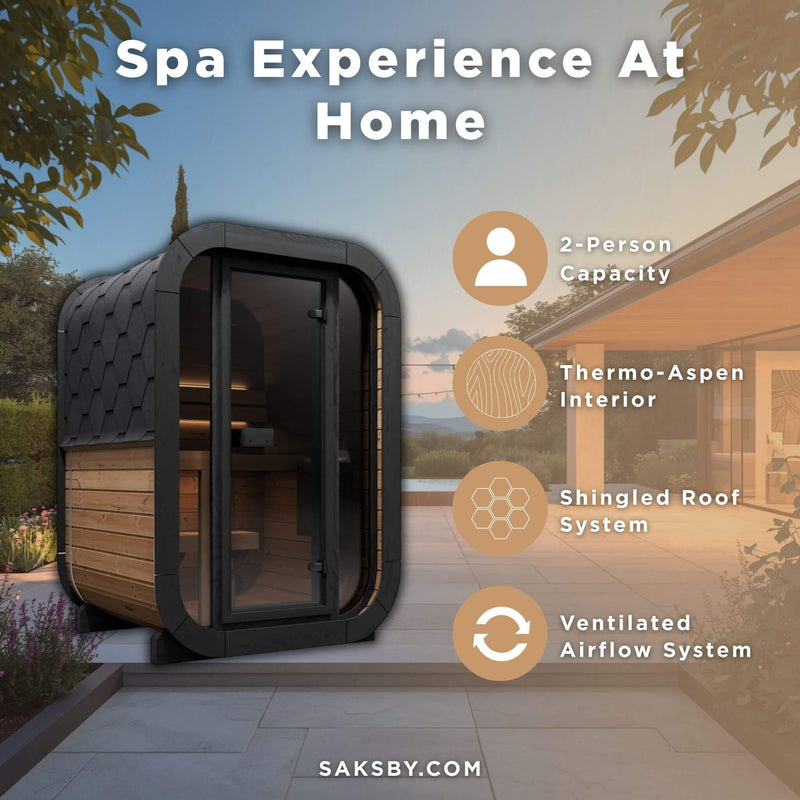 SaunaLife Model CL3G Cube-Series Outdoor 2-Person Home Sauna Kit