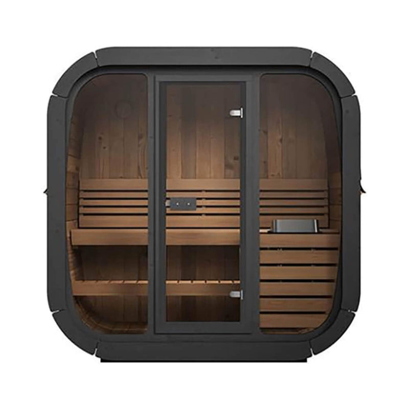 SaunaLife Model CL4G 3-Person Cube-Series Luxury Wooden Outdoor Home Sauna Kit