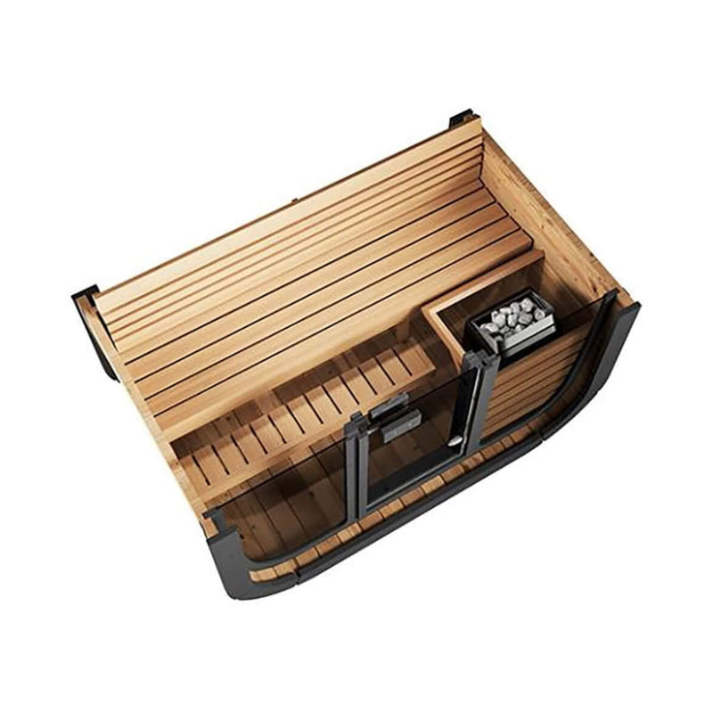 SaunaLife Model CL4G 3-Person Cube-Series Luxury Wooden Outdoor Home Sauna Kit