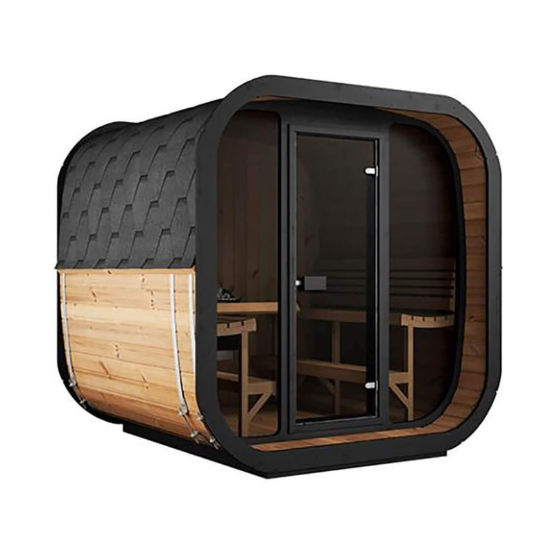 SaunaLife Model CL7G 6-Person Cube-Series Luxury Wooden Outdoor Home Sauna Kit