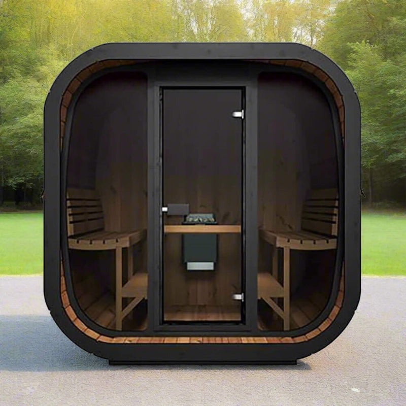 SaunaLife Model CL7G 6-Person Cube-Series Luxury Wooden Outdoor Home Sauna Kit