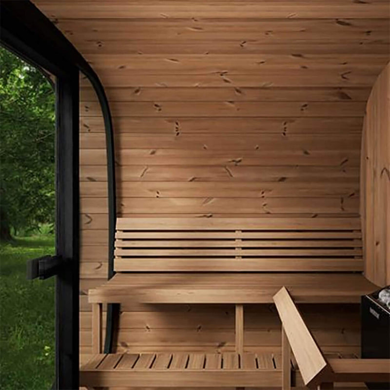 SaunaLife Model CL7G 6-Person Cube-Series Luxury Wooden Outdoor Home Sauna Kit