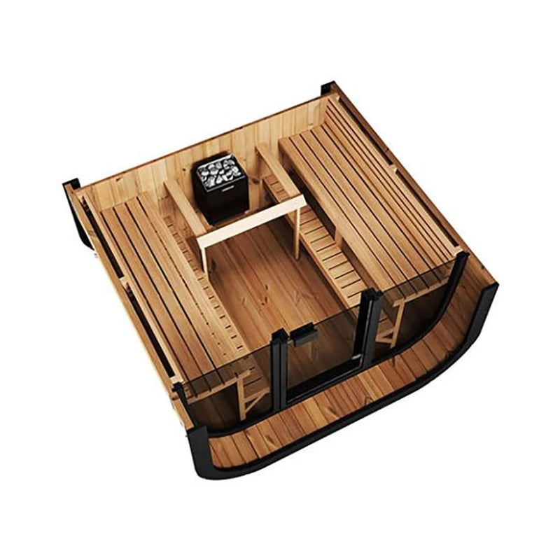 SaunaLife Model CL7G 6-Person Cube-Series Luxury Wooden Outdoor Home Sauna Kit