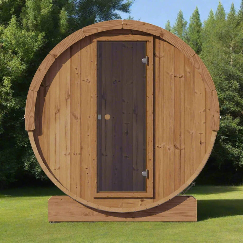 SaunaLife Model E6 Ergo Series 3-Person Thermo-Spruce Backyard Sauna Barrel