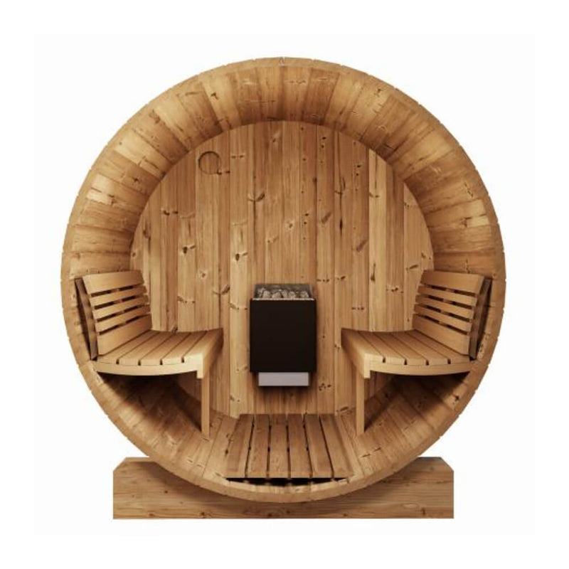 SaunaLife Model E8 Ergo Series 6-Person Outdoor Thermo-Spruce Sauna Barrel