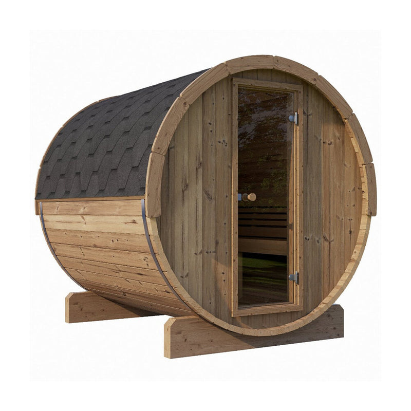 SaunaLife Model E8 Ergo Series 6-Person Outdoor Thermo-Spruce Sauna Barrel