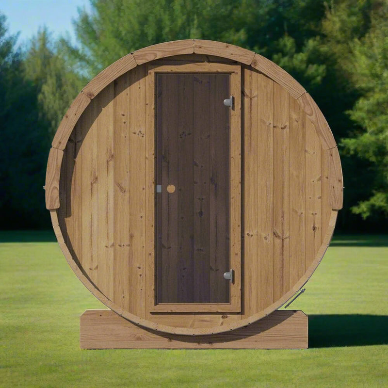 SaunaLife Model E8 Ergo Series 6-Person Outdoor Thermo-Spruce Sauna Barrel