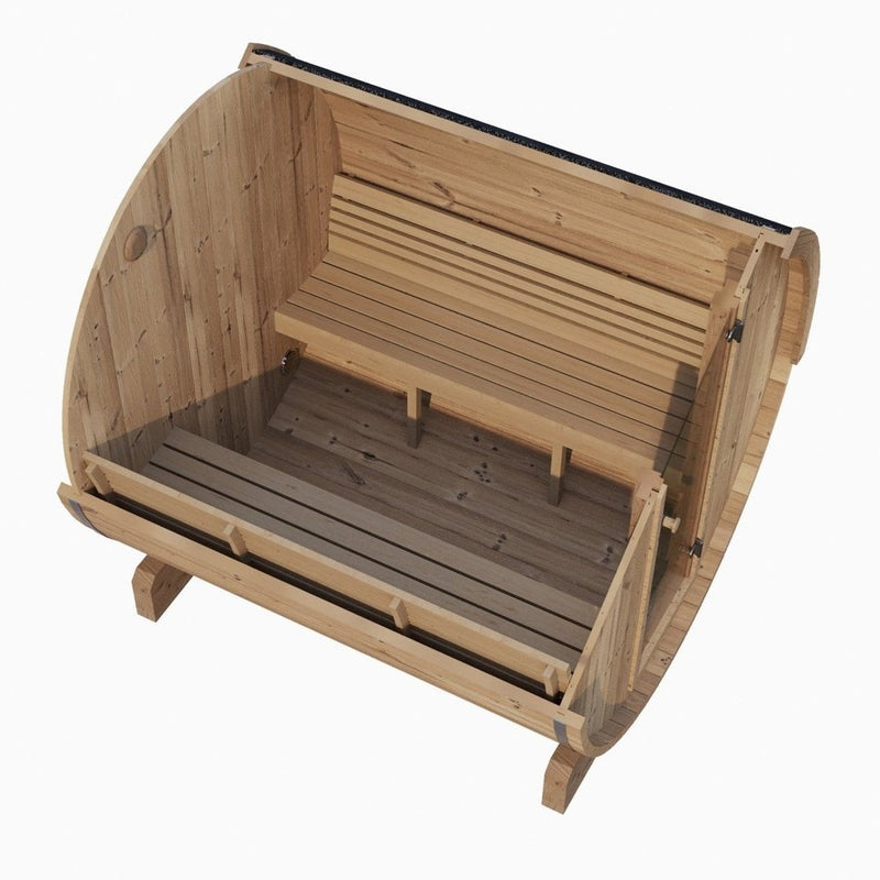 SaunaLife Model E8 Ergo Series 6-Person Outdoor Thermo-Spruce Sauna Barrel