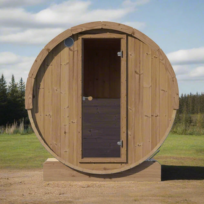 SaunaLife Model E8W Ergo Series 6-Person Outdoor Thermo-Spruce Sauna Barrel