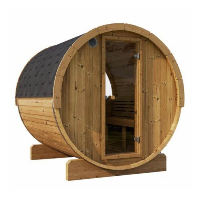 SaunaLife Model E8W Ergo Series 6-Person Outdoor Thermo-Spruce Sauna Barrel