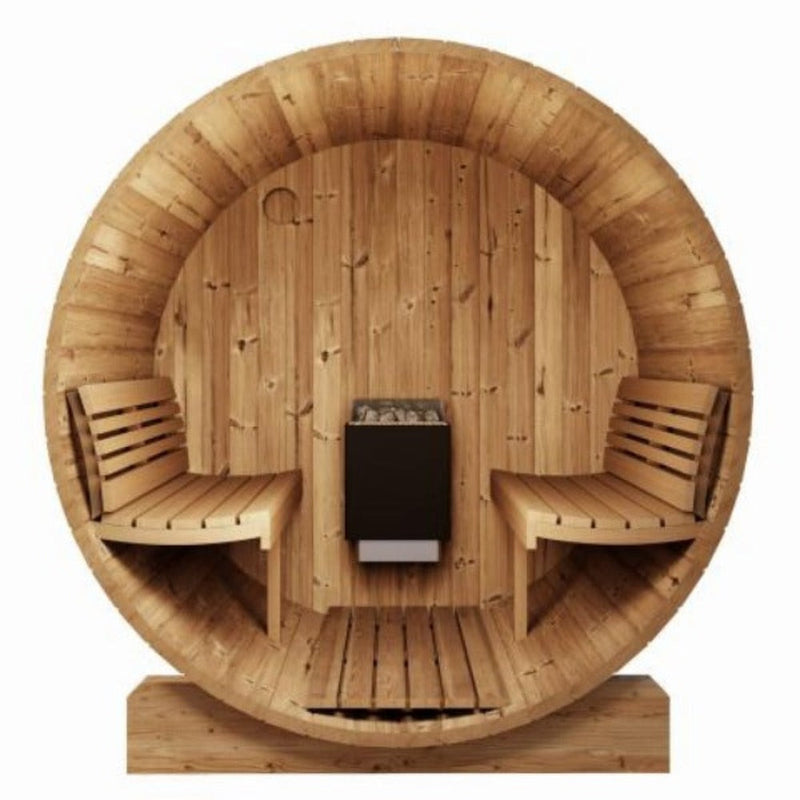 SaunaLife Model E8W Ergo Series 6-Person Outdoor Thermo-Spruce Sauna Barrel