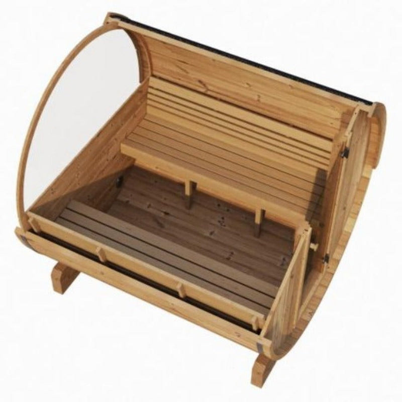SaunaLife Model E8W Ergo Series 6-Person Outdoor Thermo-Spruce Sauna Barrel