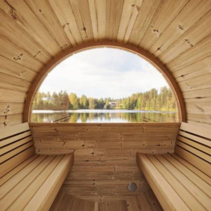 SaunaLife Model E8W Ergo Series 6-Person Outdoor Thermo-Spruce Sauna Barrel