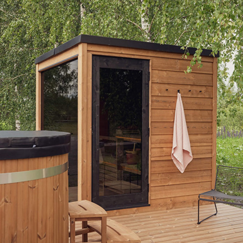 ThermaSol Nordic Dawn 4-Person Fully-Assembled Outdoor Sauna Cabin [14-KIR-4555] (SAK82057)