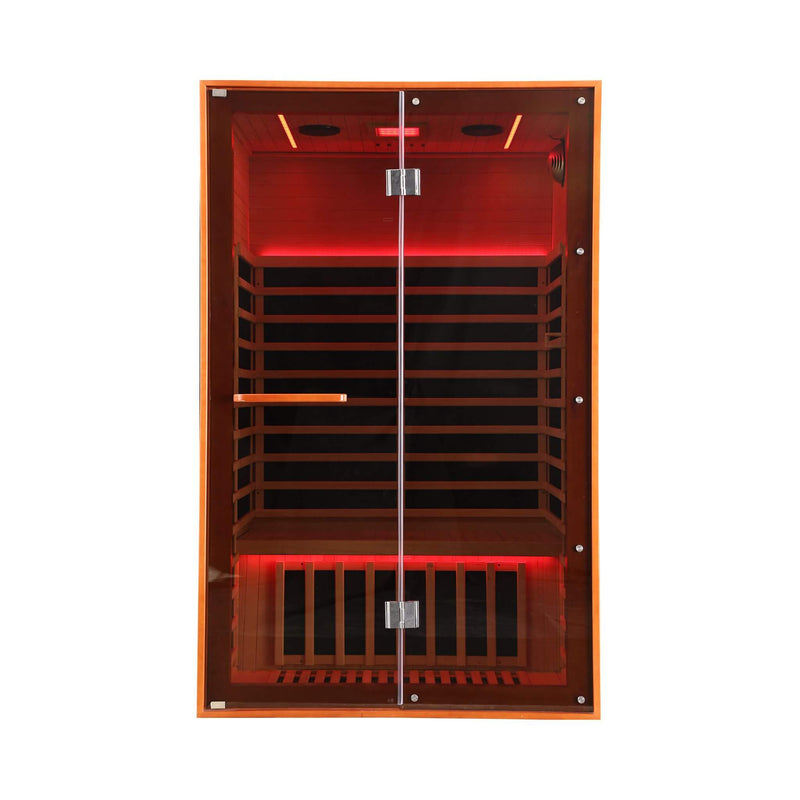 Thermora Fontaine 2-Person Luxury Canadian Hemlock Infrared Sauna With Glass Front