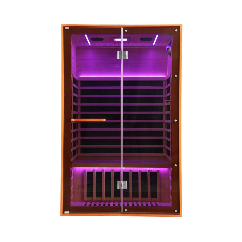 Thermora Fontaine 2-Person Luxury Canadian Hemlock Infrared Sauna With Glass Front