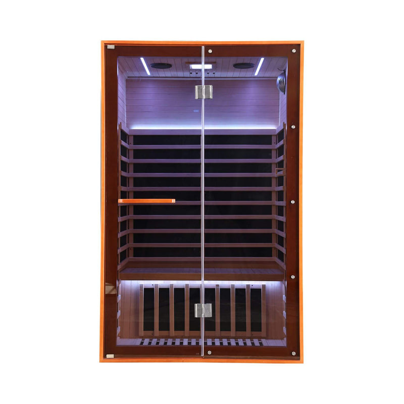 Thermora Fontaine 2-Person Luxury Canadian Hemlock Infrared Sauna With Glass Front