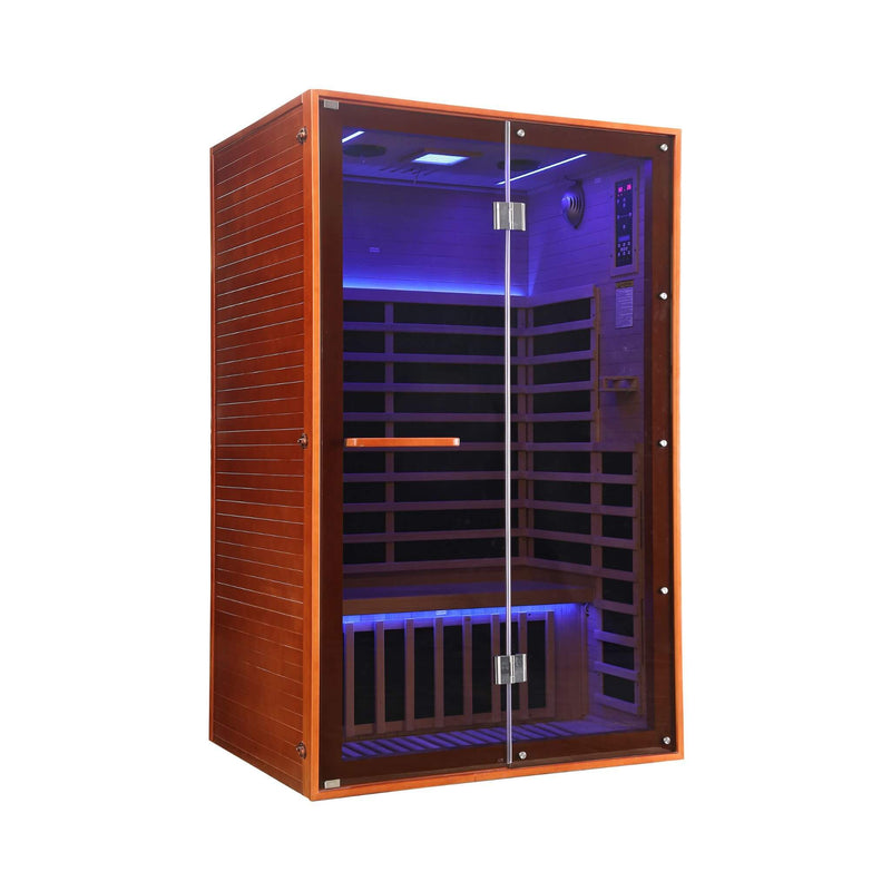 Thermora Fontaine 2-Person Luxury Canadian Hemlock Infrared Sauna With Glass Front
