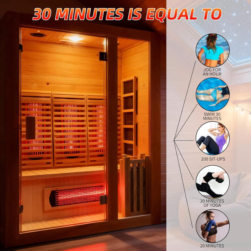 Rövia Luma 2-Person Indoor Hybrid Sauna Room With Infrared And 3.5KW Steam Heater