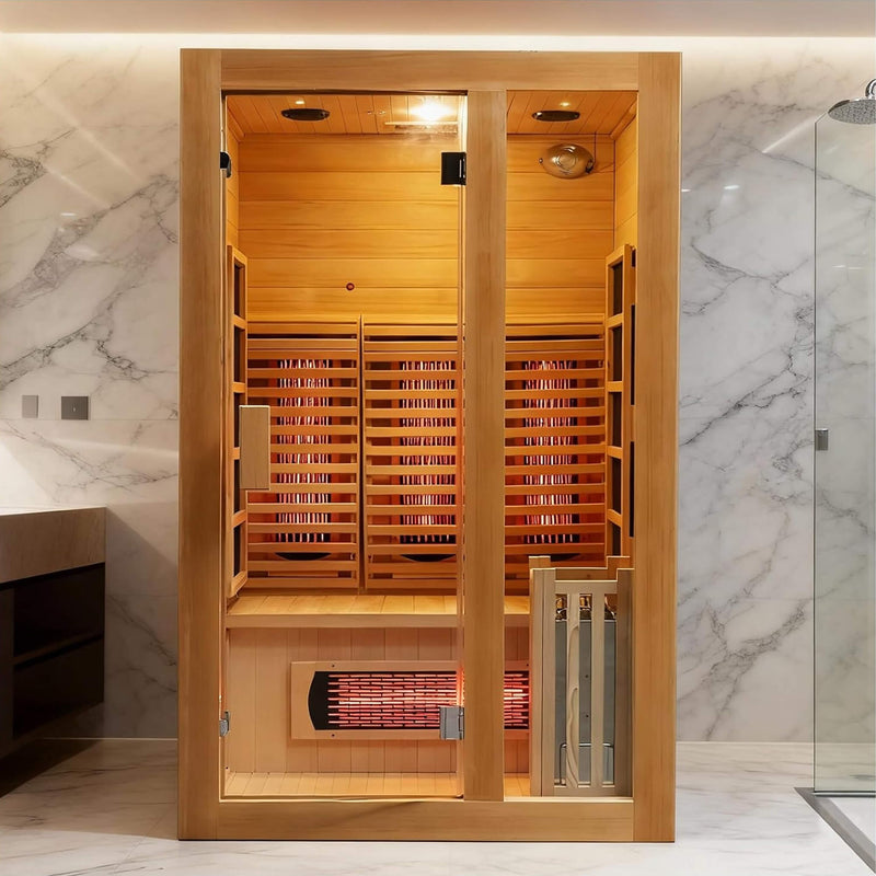 Rövia Luma 2-Person Indoor Hybrid Sauna Room With Infrared And 3.5KW Steam Heater