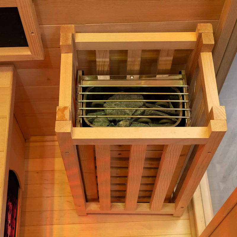 Rövia Luma 2-Person Indoor Hybrid Sauna Room With Infrared And 3.5KW Steam Heater
